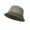 Meriple Women's Cotton Bucket Hat in army green, designed for large faces with an extra-wide brim for sun shading.
