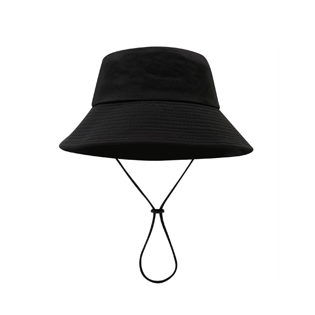 Black sun bucket hats, adjustable and windproof for all outdoor activities