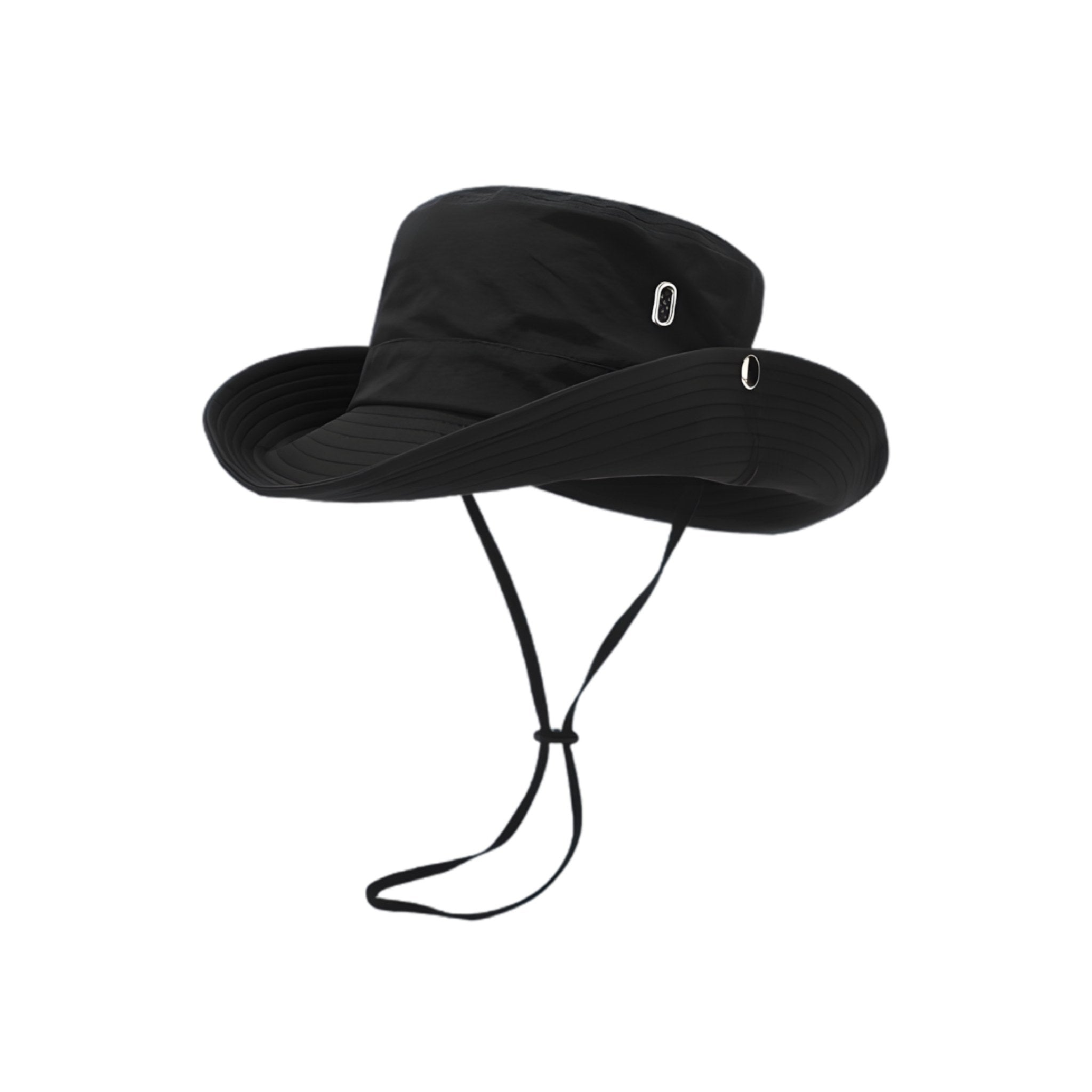 MERIPLE black wide brim quick-dry sun bucket hat, waterproof nylon outdoor hat for UK