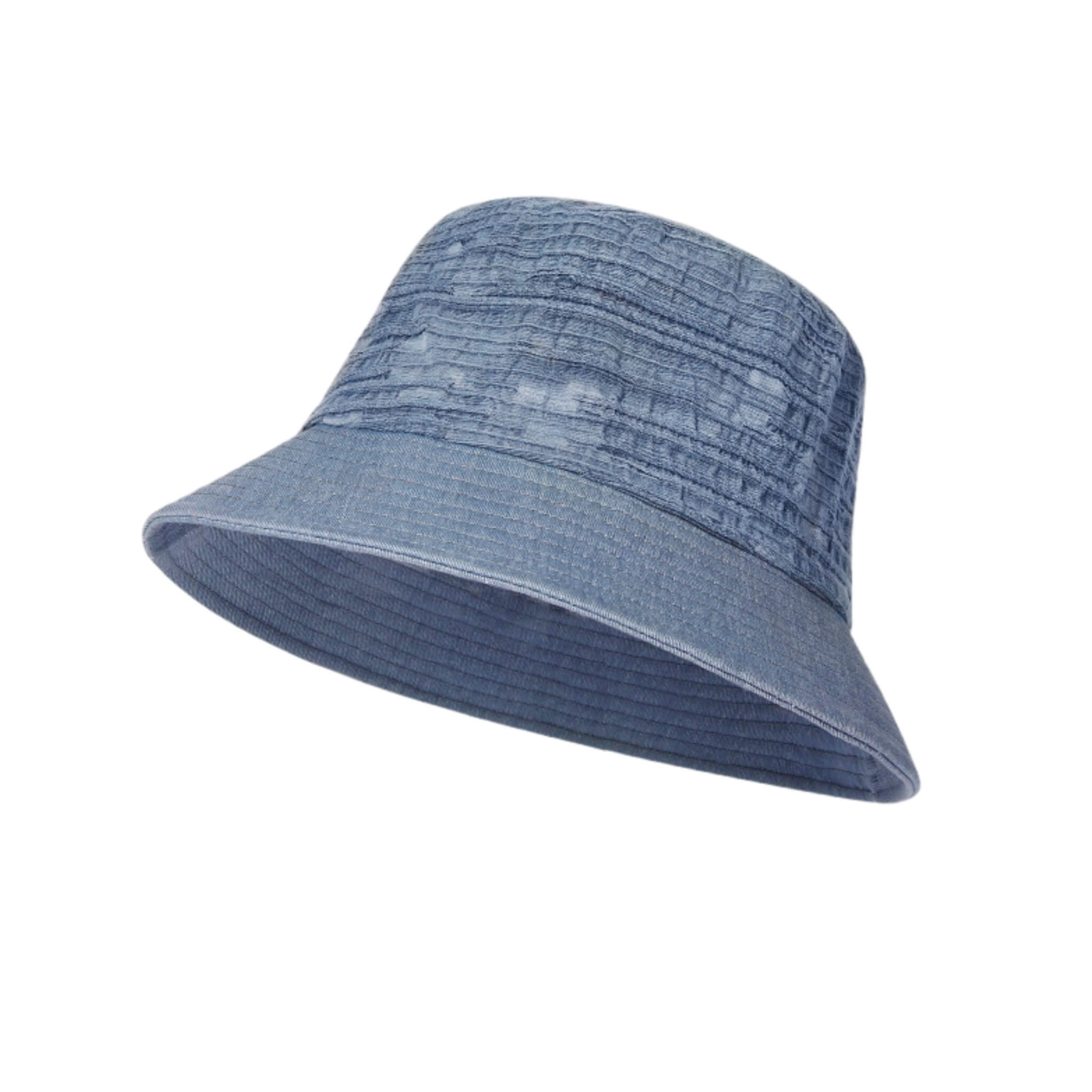 Meriple Blue Cotton Bucket Hat, a stylish and packable sun hat for women with a deep-fit design.
