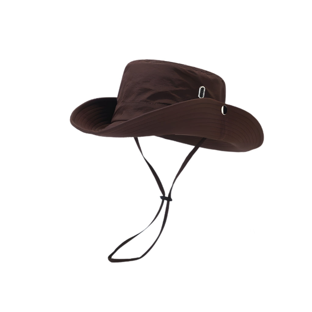 MERIPLE coffee wide brim quick-dry sun bucket hat, waterproof nylon outdoor hat