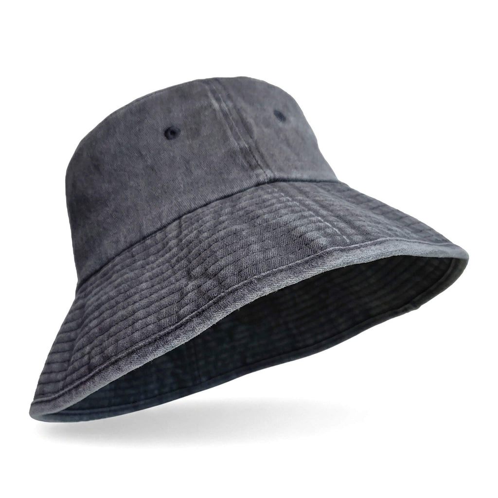Meriple dark grey XXL bucket hat (63-65cm) designed as a breathable man beach hat.