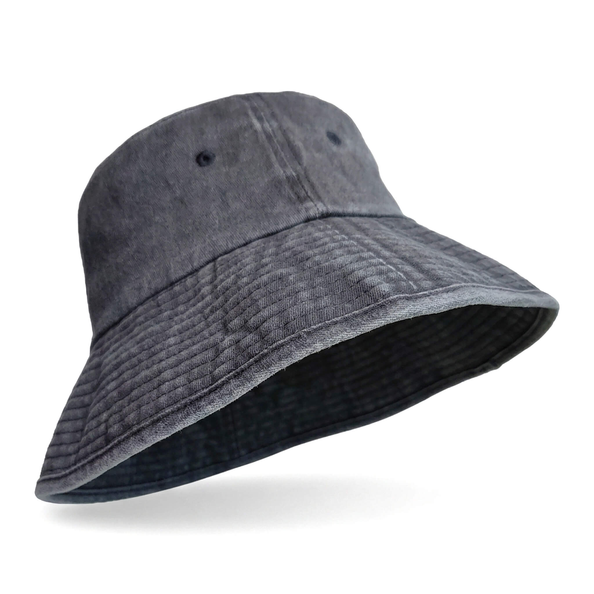 Meriple dark grey XXL bucket hat (63-65cm) designed as a breathable man beach hat.