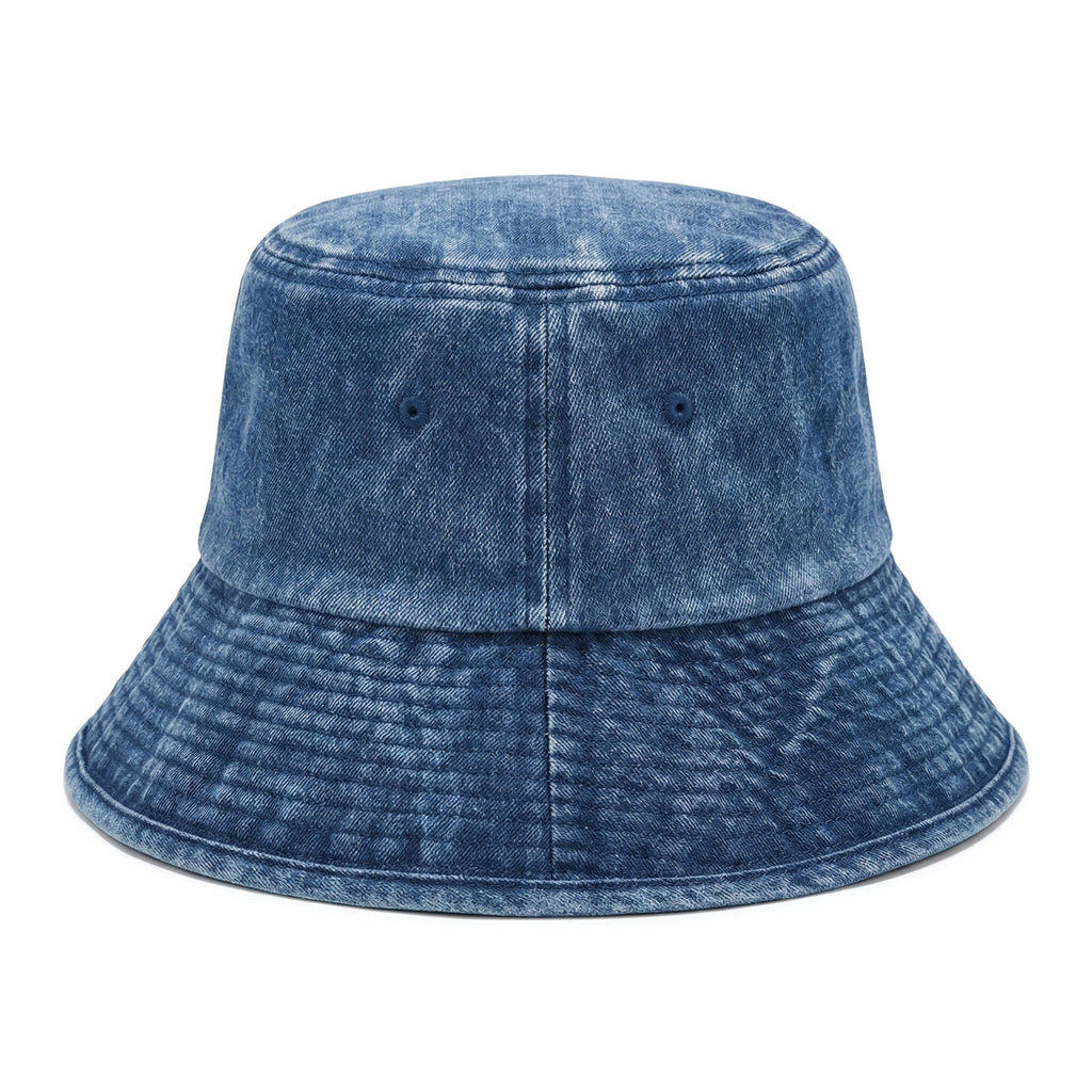 Meriple navy blue XL bucket hat for big heads with water-resistant washed cotton finish.