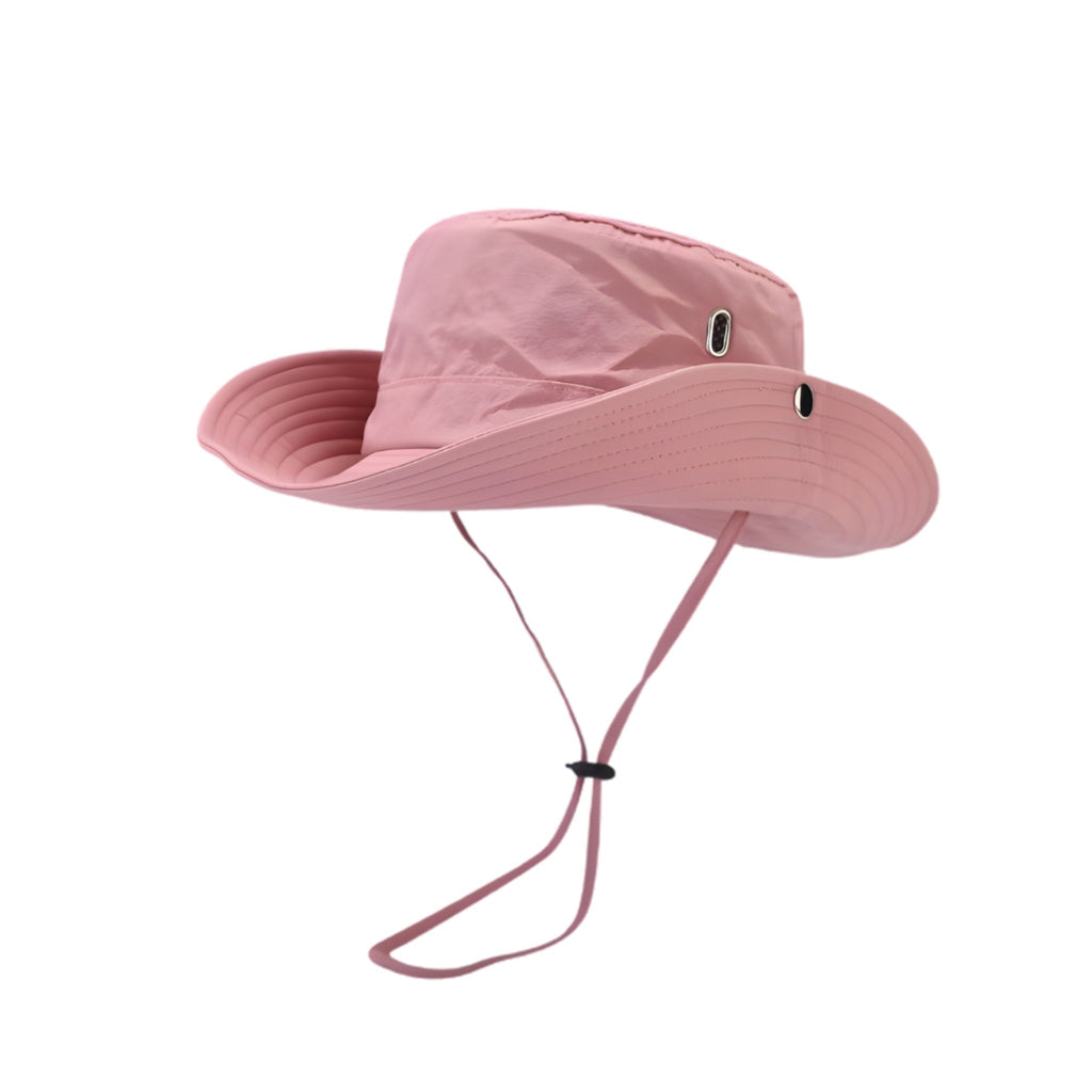 MERIPLE pink wide brim quick-dry sun bucket hat, waterproof nylon outdoor hat for UK weather