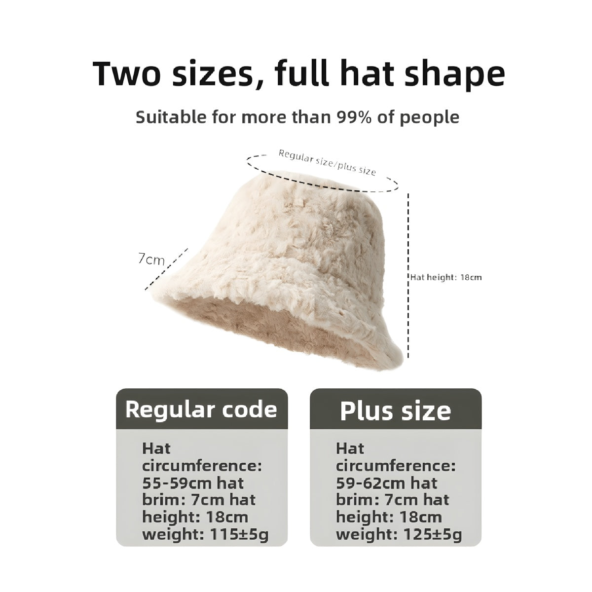 Plush Bucket Hat Warm Winter Beanie with Face Slimming Fit oversized