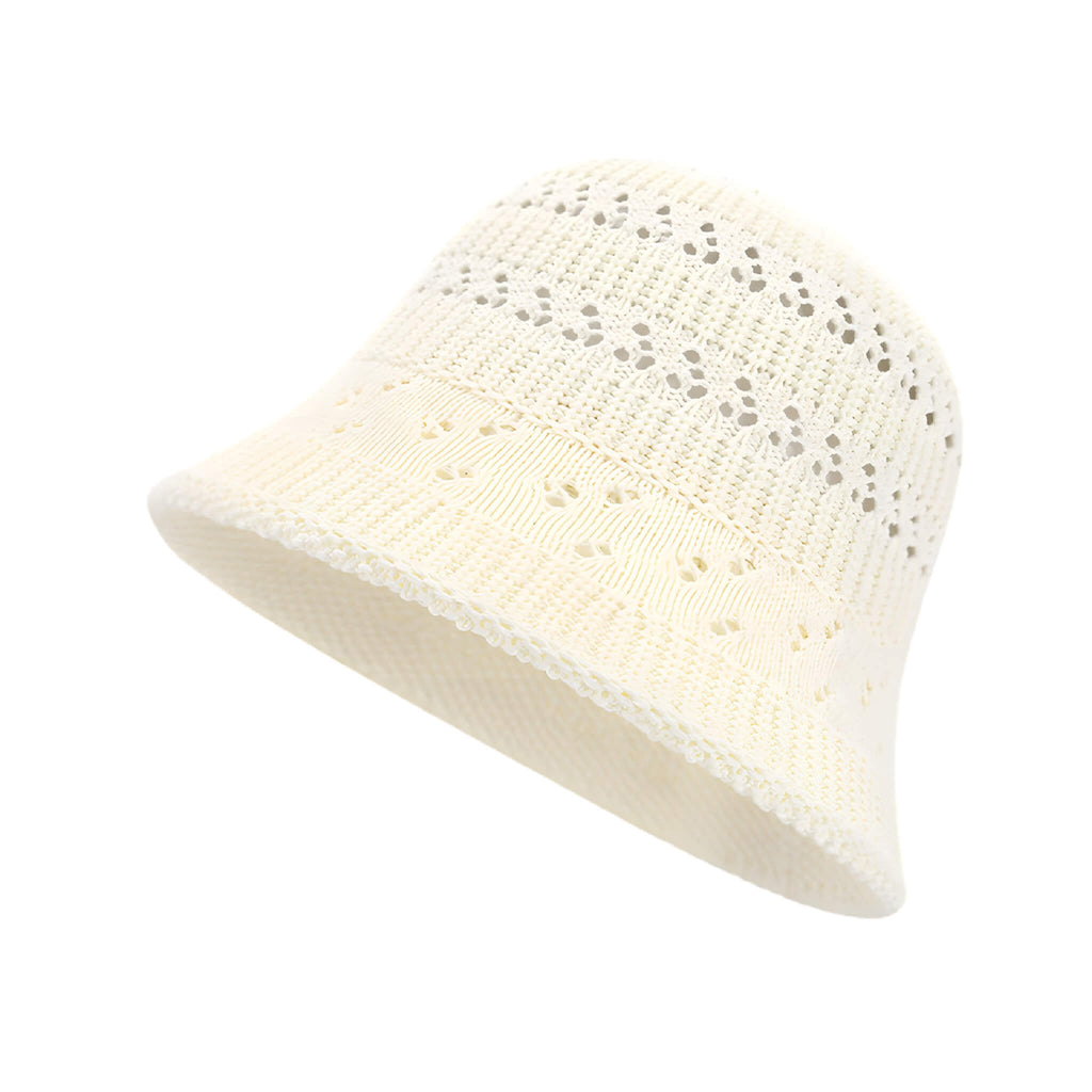 Cream celebrity-inspired cutout bucket hat, lightweight summer sun hat by MERIPLE