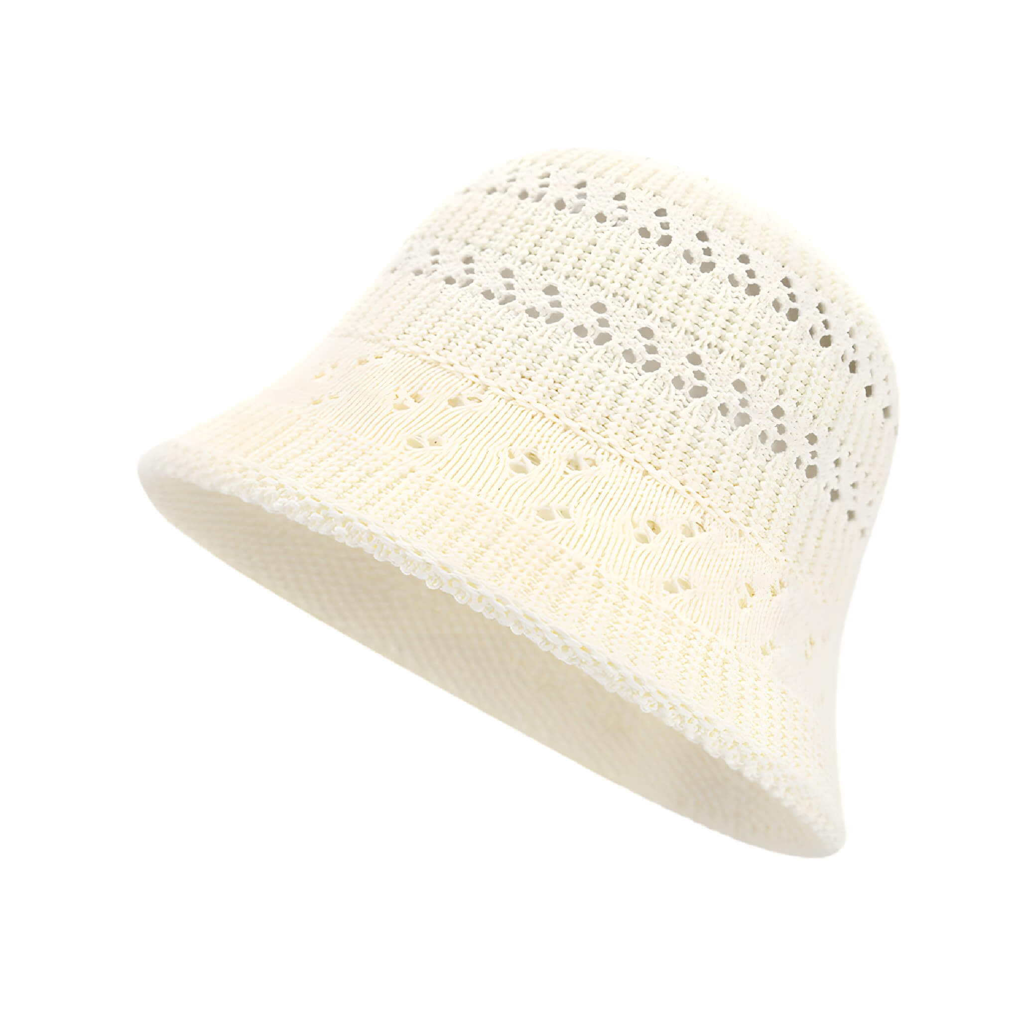 Cream celebrity-inspired cutout bucket hat, lightweight summer sun hat by MERIPLE