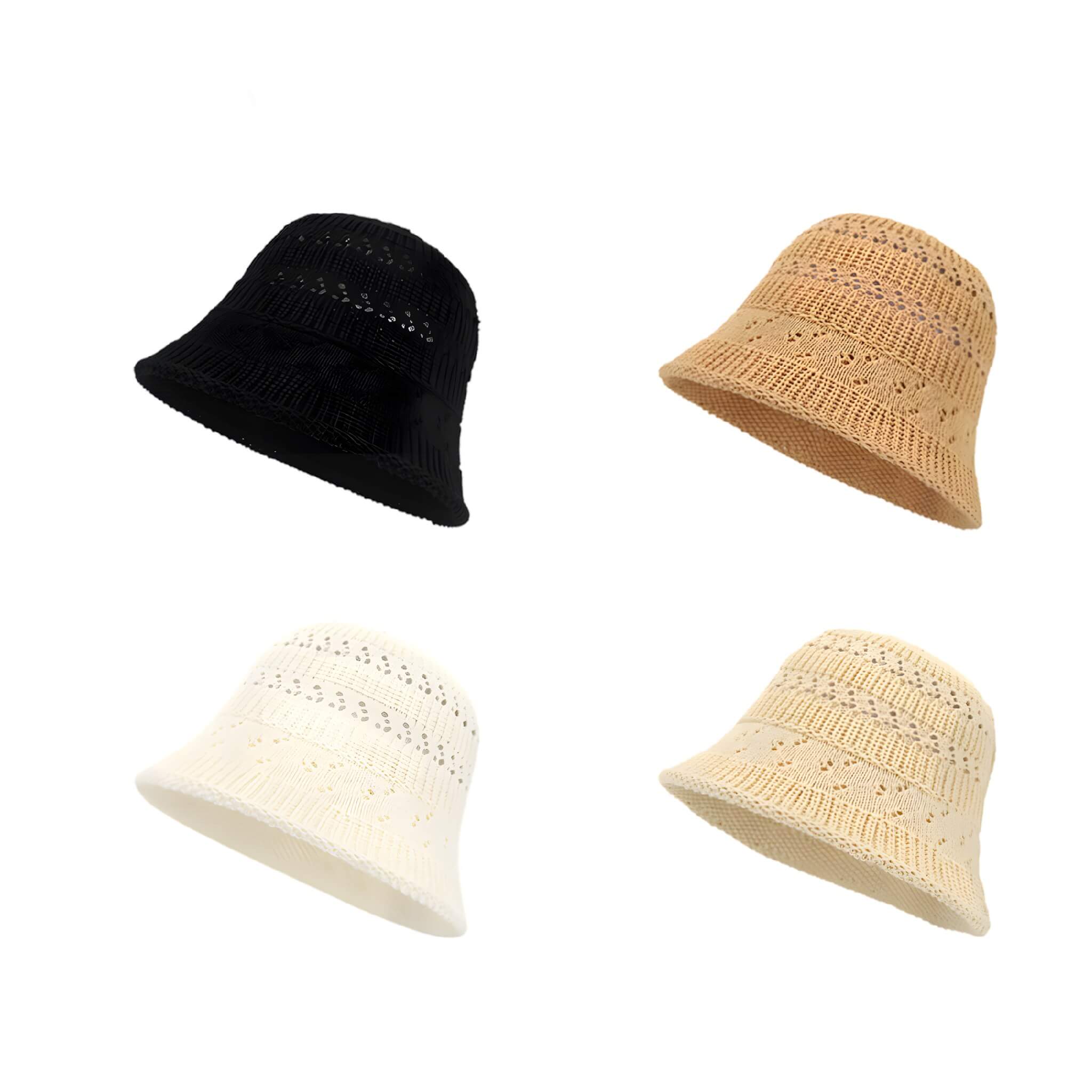 Celebrity-inspired cutout bucket hat - summer sun hat in black, beige, white, tan