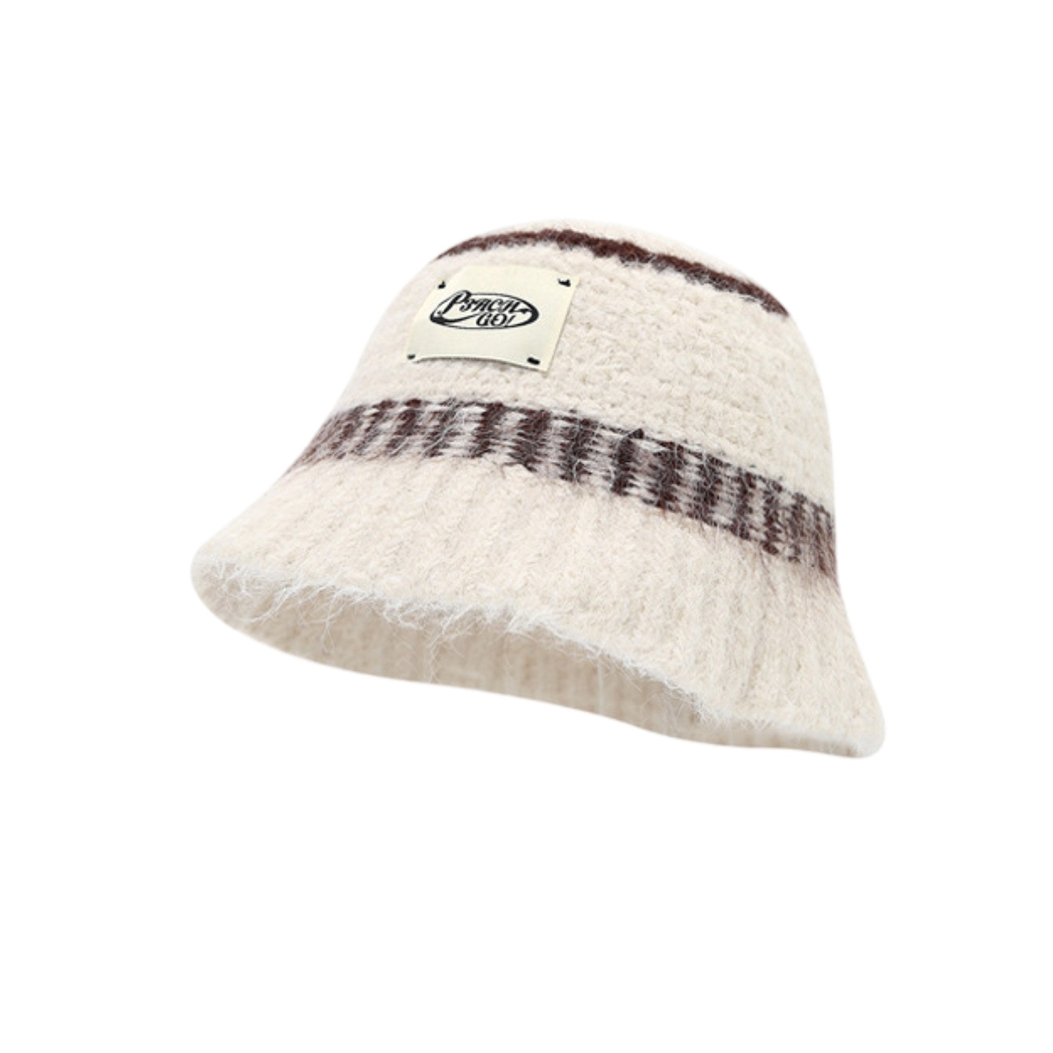 Vintage Hand-Knit Bucket Hat – Wide Brim, Warm & Cozy
