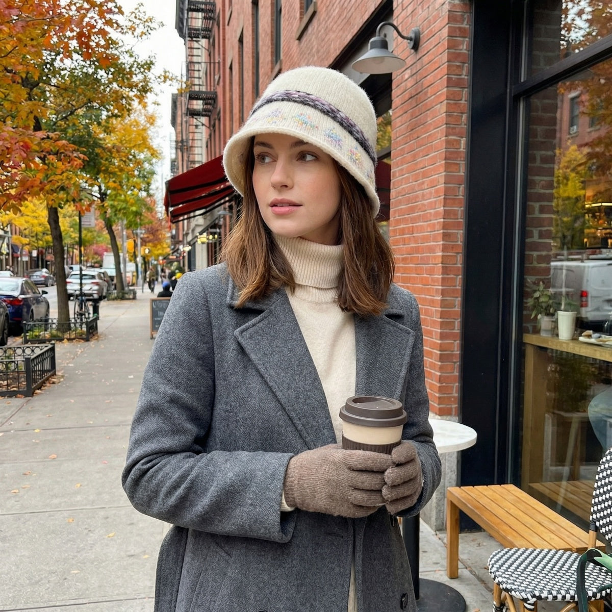 Vintage Cable-Knit Fisherman Hat | Chunky Winter Beanie with Jacquard Detail