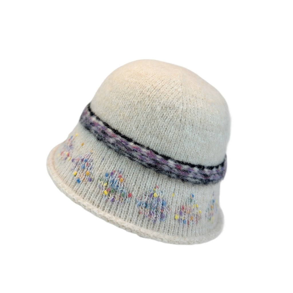 Vintage Cable-Knit Fisherman Hat | Chunky Winter Beanie with Jacquard Detail