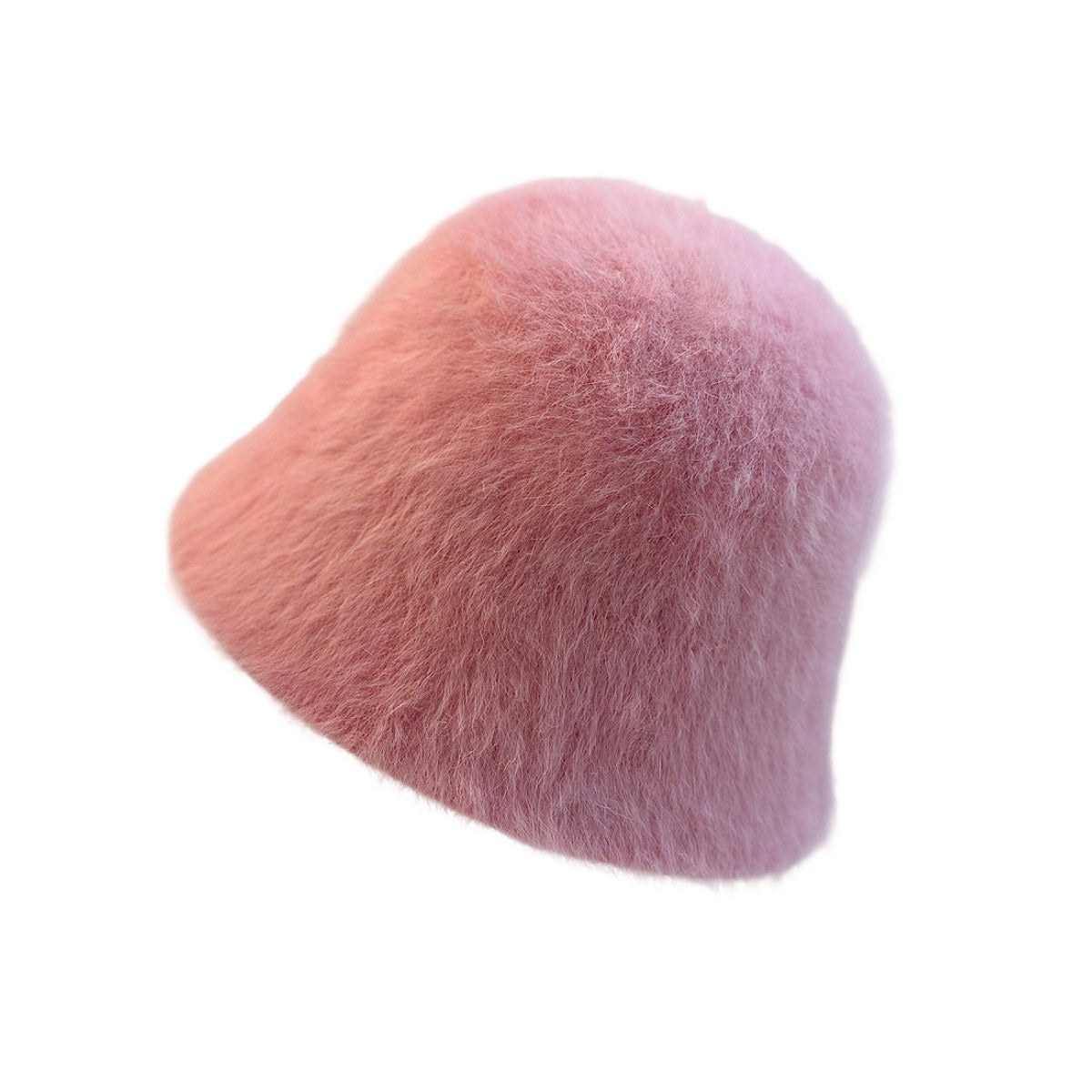Pink rabbit fur bucket hat - cozy chic winter essential by MERIPLE