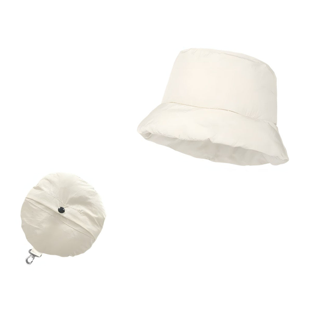 women waterproof winter bucket hat in white
