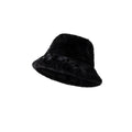 Plush Bucket Hat Warm Winter Beanie with Face Slimming Fit oversized