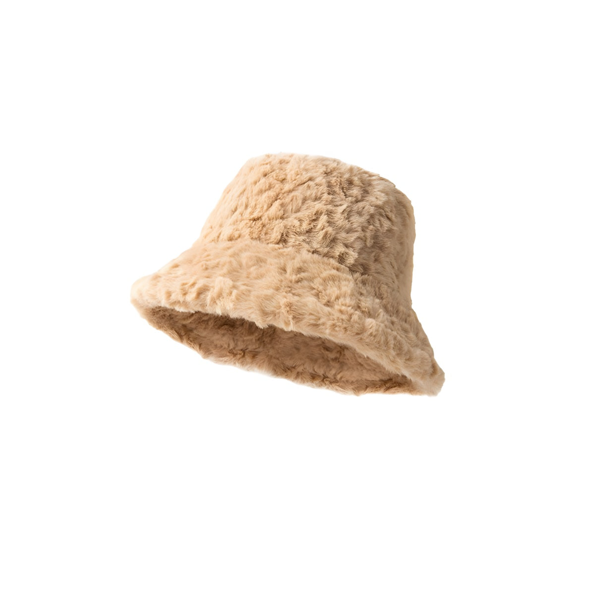 Plush Bucket Hat Warm Winter Beanie with Face Slimming Fit oversized