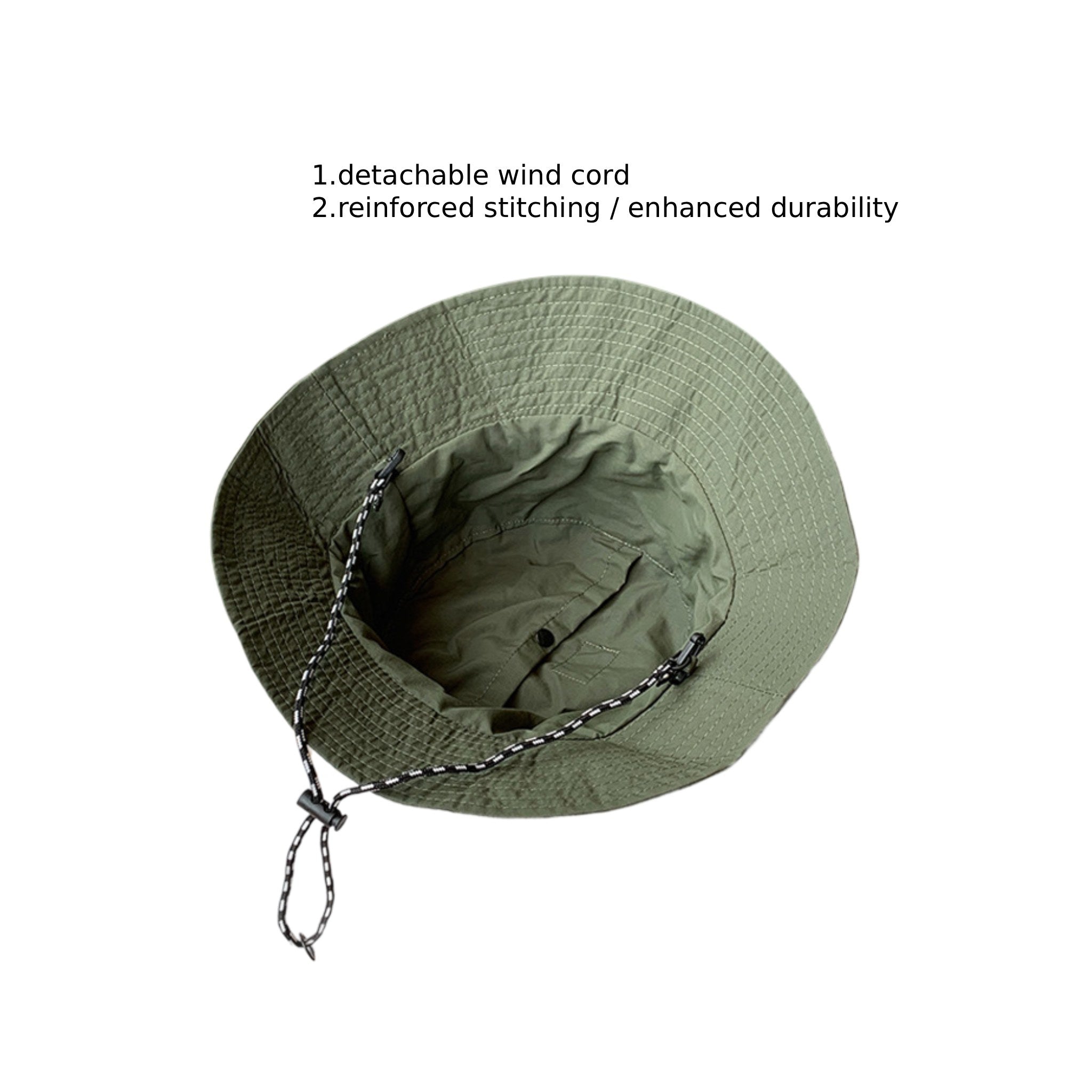  inside view of meriple foldable sun hat waterproof with adjustable chin strap and double reinforced stitching